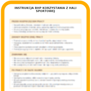 INSTRUKCJA BHP KORZYSTANIA Z HALI SPORTOWEJ