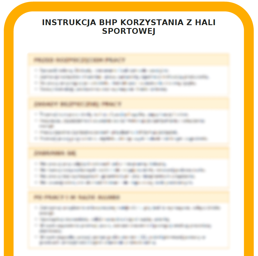 INSTRUKCJA BHP KORZYSTANIA Z HALI SPORTOWEJ