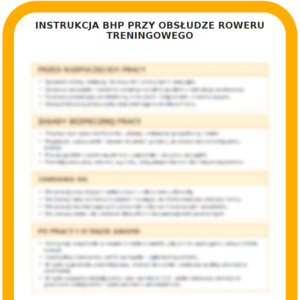 INSTRUKCJA BHP PRZY OBSŁUDZE ROWERU TRENINGOWEGO