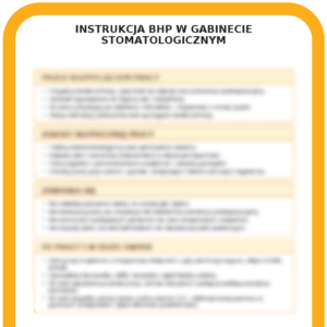 INSTRUKCJA BHP W GABINECIE STOMATOLOGICZNYM