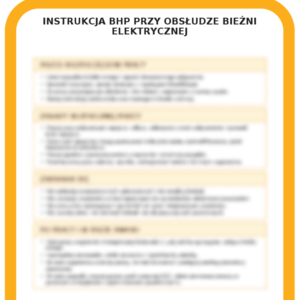 INSTRUKCJA BHP PRZY OBSŁUDZE BIEŻNI ELEKTRYCZNEJ