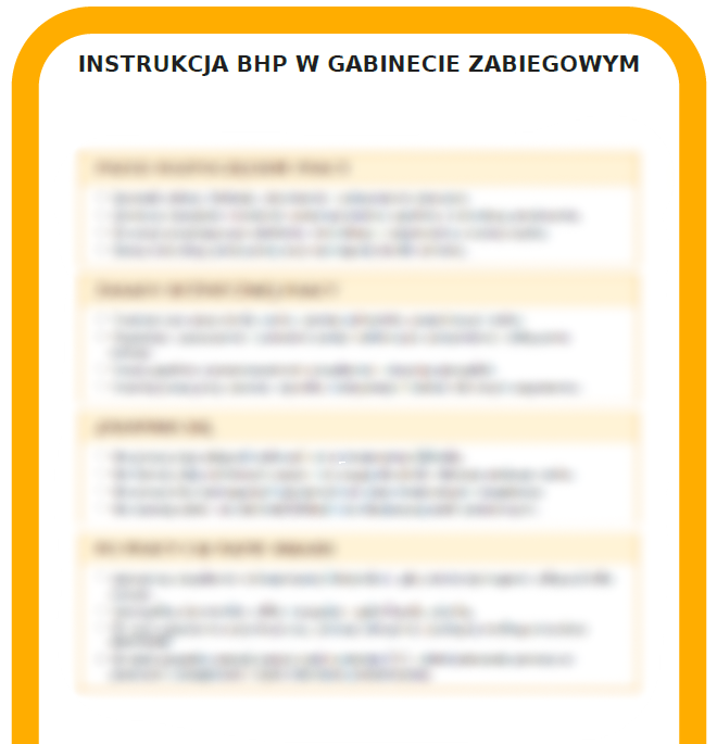 INSTRUKCJA BHP W GABINECIE ZABIEGOWYM