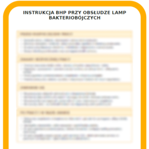 INSTRUKCJA BHP PRZY OBSŁUDZE LAMP BAKTERIOBÓJCZYCH
