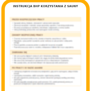INSTRUKCJA BHP KORZYSTANIA Z SAUNY