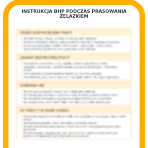 INSTRUKCJA BHP PODCZAS PRASOWANIA ŻELAZKIEM