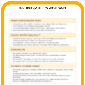 INSTRUKCJA BHP W ARCHIWUM