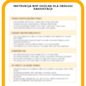 INSTRUKCJA BHP OGÓLNA DLA OBSŁUGI RADIOSTACJI
